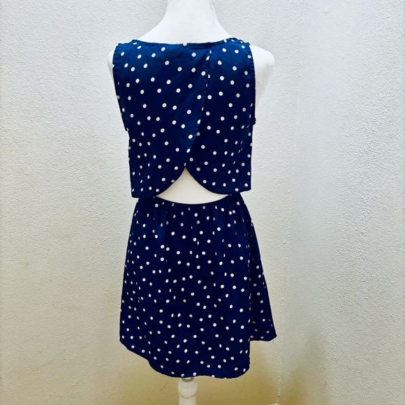 Blue Mimi Chica Polka Dot Sleeveless Mini Dress - Picture 3 of 4